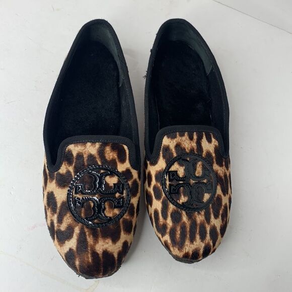 Tory Burch Billy calfhair leopard print slipper flats - Picture 2 of 9